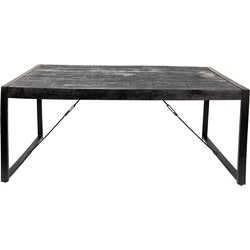 Clayre & Eef Eettafel  180x90x76 cm Zwart Hout Eetkamertafel