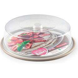 PlasticForte Taartstolp - taupe bodem - 32 x 9,5 cm - bewaardoos - Taartplateaus