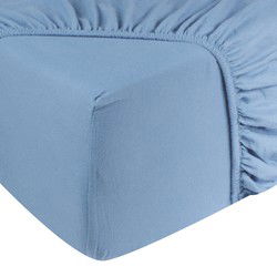 DoubleDry Hoeslaken Flanel 100% Zacht Katoen - Tweepersoons 140x200 cm - Rondom Elastiek - Wolk Blauw