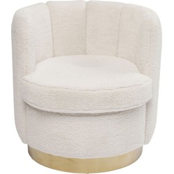 Kare Design Silhouette Fur Fauteuil - Witte Teddy Stof