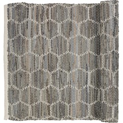 Broste Copenhagen rug 'patrik' leather/cotton - drizzle - w70xl140cm