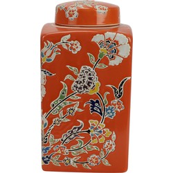 Fine Asianliving Chinese Gemberpot Porselein Oranje Bloemen