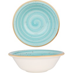 Bonna Kommetje - Aqua - Porselein - 16 cm (400 cc) - set van 6