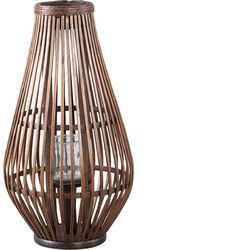 PTMD Lantaarn Lysia - 25x25x48 cm - Glas - Bruin