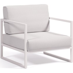 Kave Home - Comova fauteuil voor buiten van wit aluminium