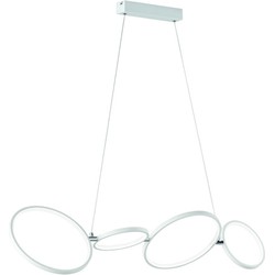 Moderne Hanglamp  Rondo - Metaal - Wit