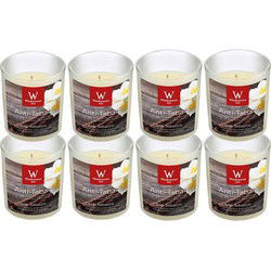 Trend Candles Geurkaars - 8x - in glas - Anti tabac aroma - 8 uren - geurkaarsen