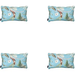 Madison -  Sierkussen Grasse aqua - Ca. 30x50 cm - Set van 4
