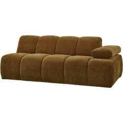 WOOOD Mojo 2-Zits Bank Met Arm Rechts - Ribstof - Geel - 74x200x97