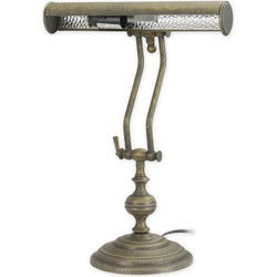 EEN MESSING BANKIERSLAMP - BRUINE AFWERKING