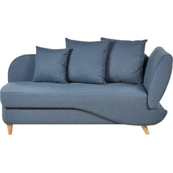 Beliani MERI - Chaise longue-Blauw-Kunstlinnen