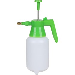 Sunnydays Plantenspuit met hoge druk sproeier - kunststof - 1 liter - wit/groen - Plantenspuiten