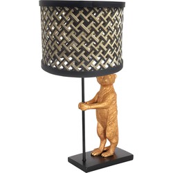 Anne Lighting - tafellamp - Animaux - zwart - bamboe metaal - Ø 20cm - E27 - 3711ZW