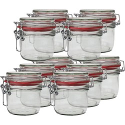 10x Glazen confituren pot/weckpot 200 ml met beugelsluiting en rubberen ring - Weckpotten