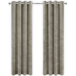 LW Collection LW Collection Gordijnen taupe Velvet Kant en klaar 270x140CM