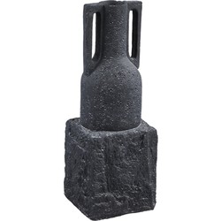 PTMD Mailey Decoratieve Pot - 18 x 18 x 45 cm - Cement - Zwart