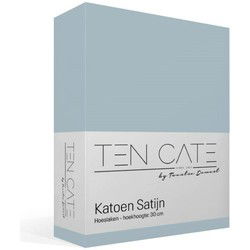Ten Cate Katoensatijnen Hoeslaken - 90x200 - Licht Blauw