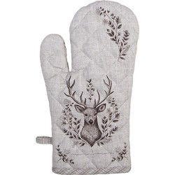 Clayre & Eef Ovenwant 18x30 cm Beige Katoen Hert