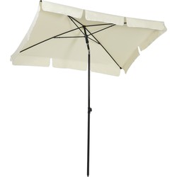 4goodz Kantelbare Parasol met Volant Rechthoekig  198x130x245 cm - Creme