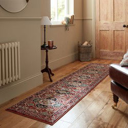 Loper Laagpolig vloerkleed Gillingham- Klassiek - Rood - 66 x 300 cm