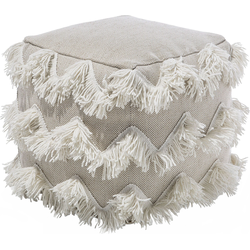 NASHIK  - Poef - Beige - 45 cm - Katoen