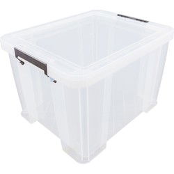 Whitefurze - Opbergbox - 48 liter - Transparant - 49 x 44 x 31 cm - Opbergbox