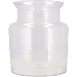 DK Design Bloemenvaas melkbus fles model Milky - transparant glas - D16 x H25 cm - Vazen