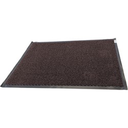 Brumag Anti slip deurmat/schoonloopmat PVC - bruin - 90 x 60 cm - voor binnen - Deurmatten