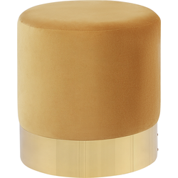 SOPHIA  - Poef - Mosterdgeel - 39 cm - Fluweel