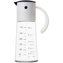 Decopatent® Oliefles met Automatische schenktuit - Oliekan Glas - Olie dispenser fles voor olijfolie - Navulbaar - 300 ML - Zwart