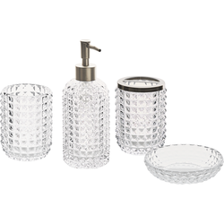 Beliani TAPIA - Badkameraccessoire set-Transparant-Glas