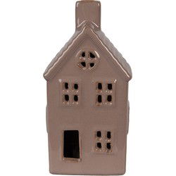 Clayre & Eef Decoratie Huis met LED Bruin Keramiek