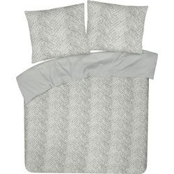 DoubleDry Dekbedovertrek My Design 100% Katoen - Tweepersoons 200x200 cm + 2 Kussenslopen - visgraad