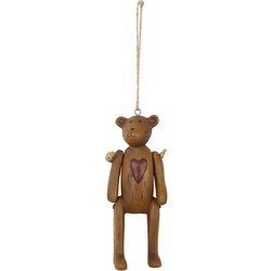 Clayre & Eef Hanger  10 cm Bruin Kunststof Beer Woondecoratie