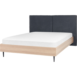 Beliani IZERNORE - Tweepersoonsbed-Grijs-Polyester