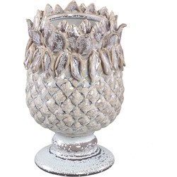 PTMD Tamiah Purple ceramic pineapple shaped pot on base