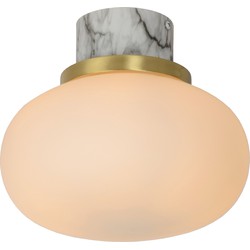 Lorenzo marmer plafondlamp badkamer met opaal glas 1x E27