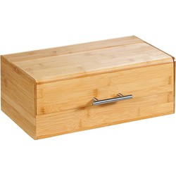 FSC® Houten Broodtrommel met Optil deksel - Bamboe - Brood trommel - Brooddoos voor opbergen van broodjes - Afm 36 x 20 x 14 Cm