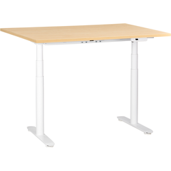 DESTINAS - Elektr bureau - Wit/Lichtbruin - 120 x 60 cm - Vezelplaat