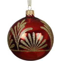 Kerstballen glas d8 cm kerstrood H