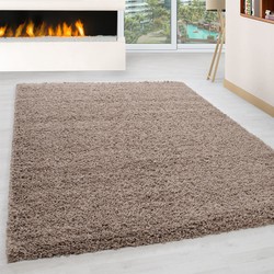 Tapijtenloods Basic Shaggy vloerkleed Beige Hoogpolig- 200x290 CM