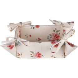 Clayre & Eef Broodmand Beige Katoen Rozen