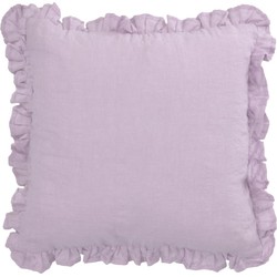 Kave Home - Kussenhoes Nacha in mauve katoen en linnen 45 x 45 cm