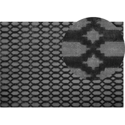 CIZRE - Laagpolig vloerkleed - Donkergrijs - 160 x 230 cm - Viscose