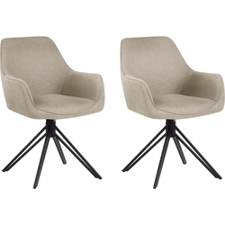 Beliani JODAR - Eetkamerstoel-Beige-Polyester