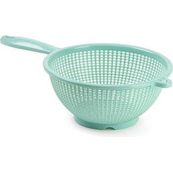 Plasticforte Keuken vergiet/zeef - kunststof -i¿½ Dia 24 cm x Hoogte 11 cm - mintgroen - Vergieten