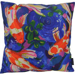Blue Water Koi | 45 x 45 cm | Kussenhoes | Katoen/Linnen