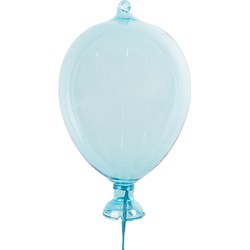 Clayre & Eef Decoratie Hanger Ballon Ø 10x17 cm Blauw Glas