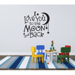 Muursticker I Love you to the moon and back