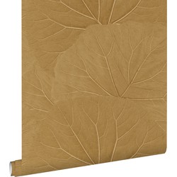 ESTAhome behang bladeren okergeel - 50 x 900 cm - 139914